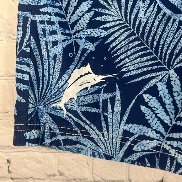 Tommy Bahama Swim Trunks Blue Floral Swimwear size L Large Board Shorts - Picture 2 of 7